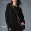 Robe en cachemire moelleux à motif gaufré - Noir