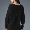 Robe en cachemire moelleux à motif gaufré - Noir