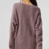 Robe en cachemire moelleux à texture gaufrée - Gris chiné champignon