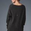Robe en cachemire moelleux à texture gaufrée - Gris chiné foncé