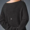 Robe en cachemire moelleux à texture gaufrée - Gris chiné foncé