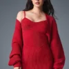 Robe en jersey denim mini - Rouge vif/Rouge foncé vif