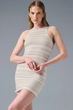 Robe en maille Sport Play – Ivoire/Alabâtre