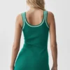 Robe en maille « Tennis Club » - Emerald Isle/Ivoire