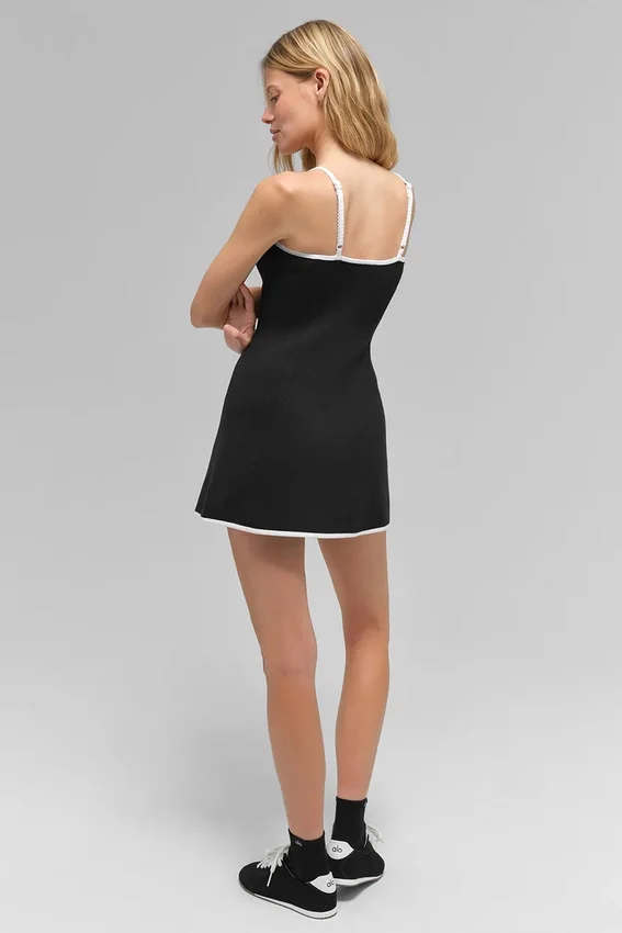 Robe Highline en maille côtelée - Noir/Blanc