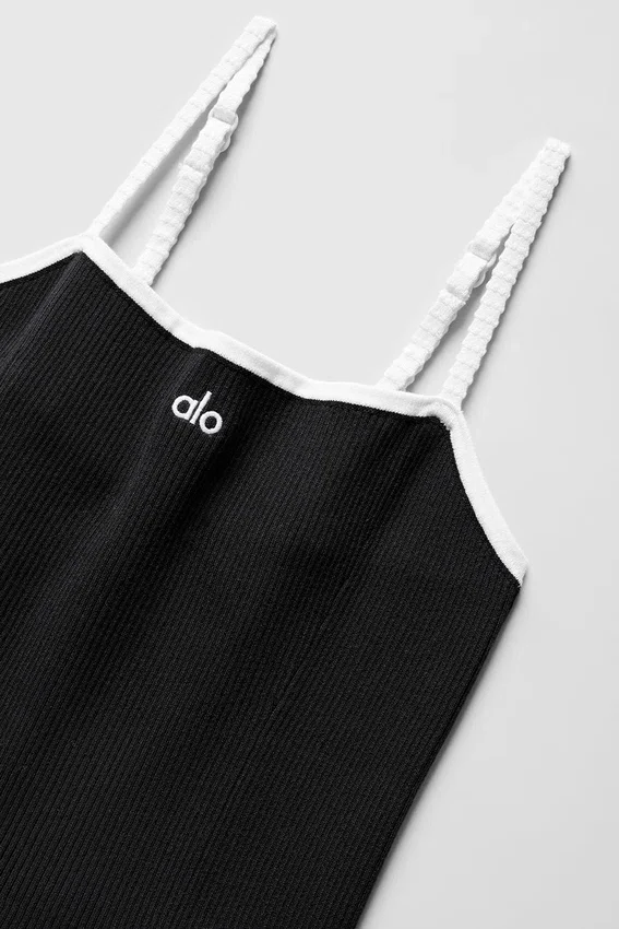 Robe Highline en maille côtelée - Noir/Blanc
