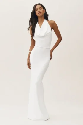 Robe longue dos nu « Summer Soiree » – Blanc