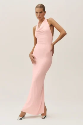 Robe longue dos nu « Summer Soiree » – Rose ensoleillé