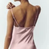 Robe nuisette en soie lumineuse - Rose champagne