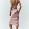 Robe nuisette en soie lumineuse - Rose champagne