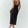 Robe nuisette lumineuse en soie – Noir