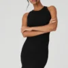 Robe « Warm Nights » sans coutures à côtes - Noir