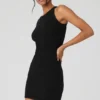 Robe « Warm Nights » sans coutures à côtes - Noir