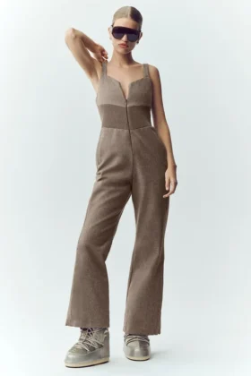 Salopette Bunny Slope en mélange de laine – Alpine Cocoa Heather