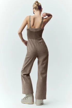 Salopette Bunny Slope en mélange de laine – Alpine Cocoa Heather