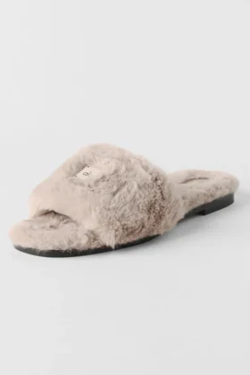 Sandales Alo Classico en fausse fourrure - Oat