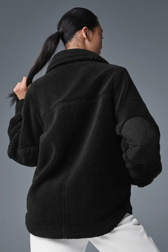 Shacket à bordure en sherpa - Noir