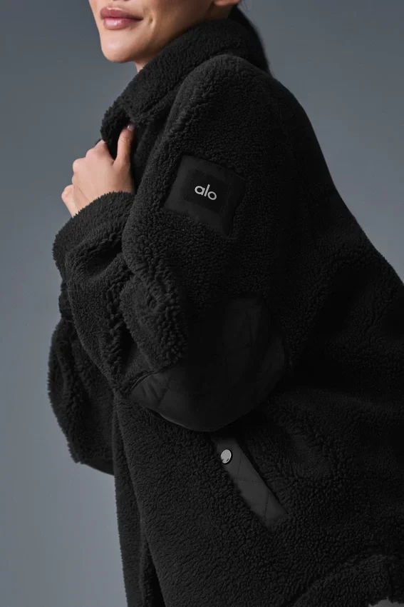 Shacket à bordure en sherpa - Noir