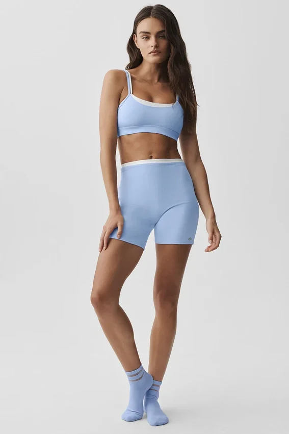 Short Airbrush Double Up 5" - Bleu Provence clair/Blanc