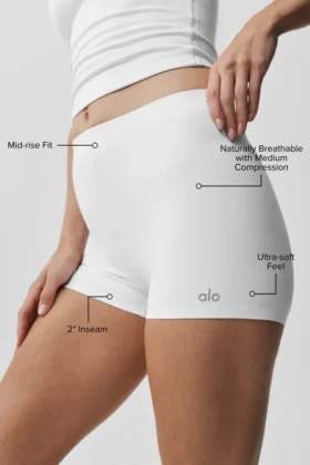 Short Alo Softsculpt taille mi-haute 2″ – Blanc