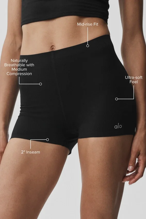 Short Alo Softsculpt taille mi-haute 2" – Noir