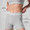 Short Alosoft « Heart Throb » High-Waist, 4” – Gris chiné athlétique/Blanc
