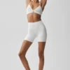 Short de cycliste High-Waist Airbrush 5" - Blanc