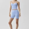 Short de cycliste High-Waist Airbrush 5" - Bleu Provence clair