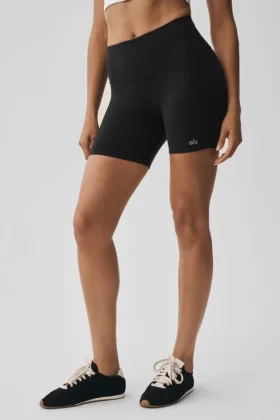 Short de cycliste High-Waist Airbrush 5″ – Noir