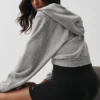 Sweat à capuche zippé Sweet Escape – Gris chiné athlétique