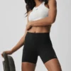 Short de cycliste High-Waist Airbrush 5" - Noir