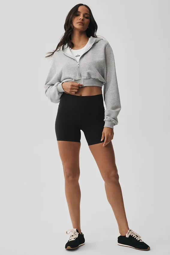 Sweat à capuche zippé Sweet Escape – Gris chiné athlétique