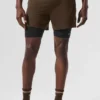 Short de performance 2-en-1 Conquer React - Espresso/Noir