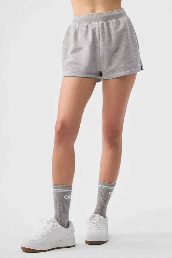 Short de sport discret – Gris chiné athlétique