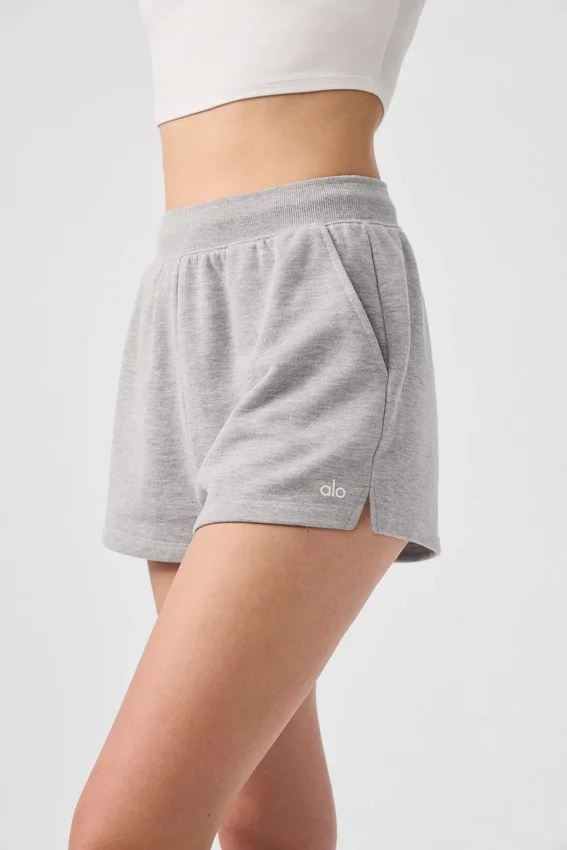 Short de sport discret – Gris chiné athlétique