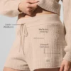 Short en cachemire High-Waist et texture gaufrée - Macadamia Blush