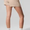Short en cachemire High-Waist et texture gaufrée - Macadamia Blush