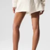 Short en cachemire High-Waist et texture gaufrée moelleuse - Ivoire