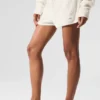 Short en cachemire High-Waist et texture gaufrée moelleuse - Ivoire