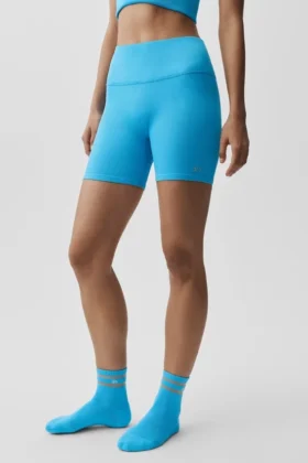 Short Favorite sans coutures à bords-côtes de 5" - Bleu azur