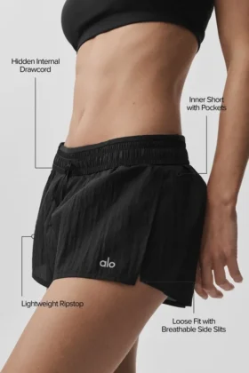 Short Go Time à taille mi-haute – Noir
