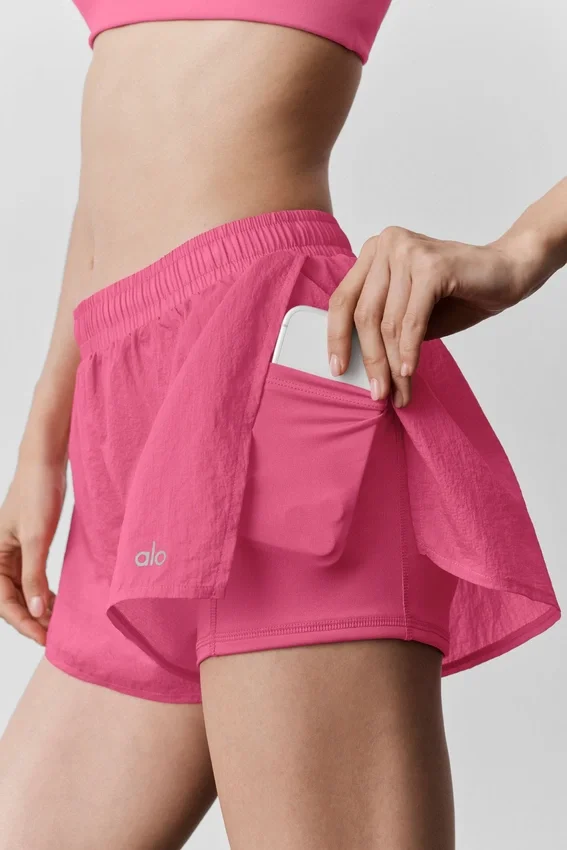 Short Go Time à taille mi-haute - Rose paradis