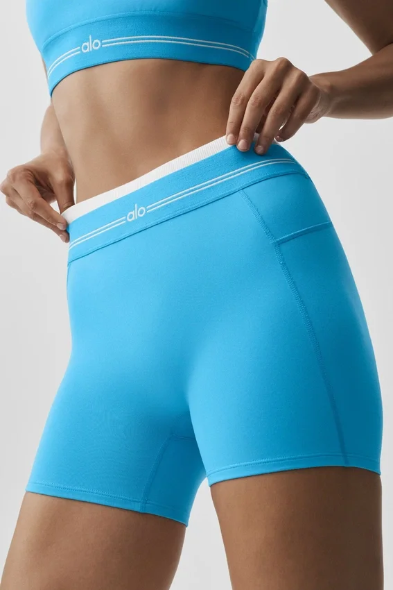 Short High-Waist Airbrush « Better Together » - Bleu azur/Blanc
