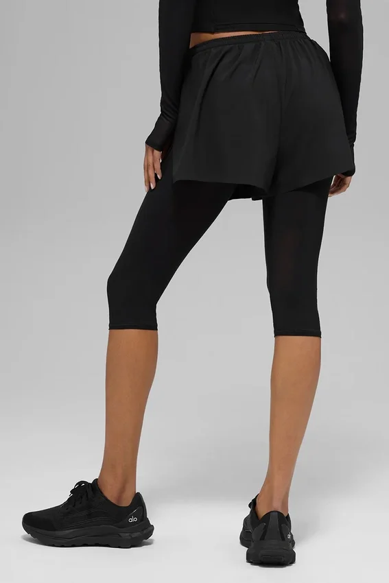 Shorts 2 en 1 Front Runner en maille – Noir