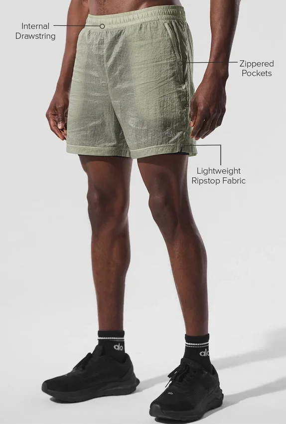Shorts 2-en-1 « Game Time » en ripstop 5" – Limestone/Noir