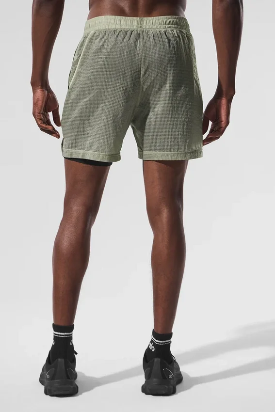 Shorts 2-en-1 « Game Time » en ripstop 5" – Limestone/Noir