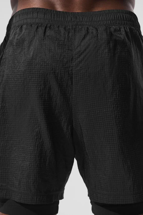 Shorts 2-en-1 « Game Time » en ripstop 5" - Noir/Noir