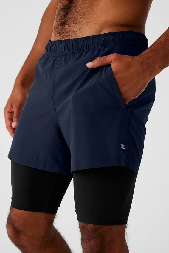 Shorts 2-en-1 Revival 5" - Bleu marine/Noir