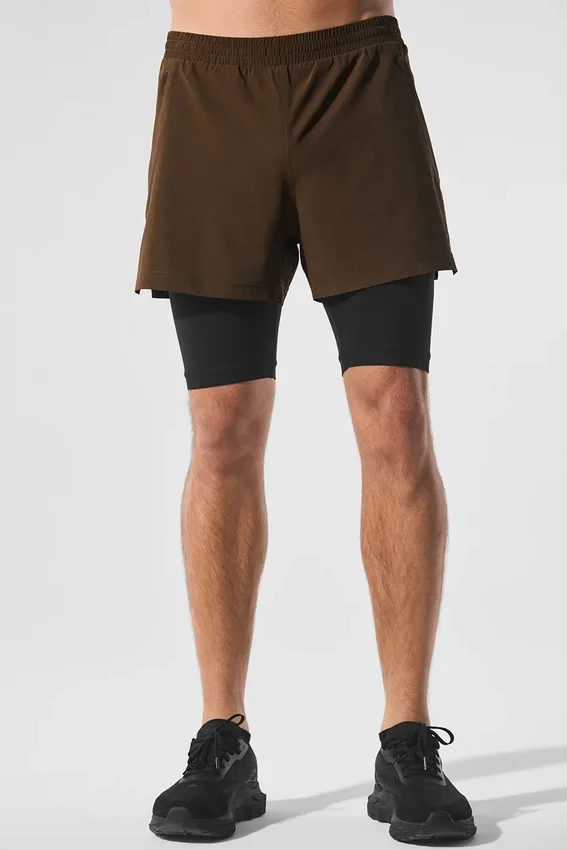 Shorts 2-en-1 Revival 5" - Espresso/Noir