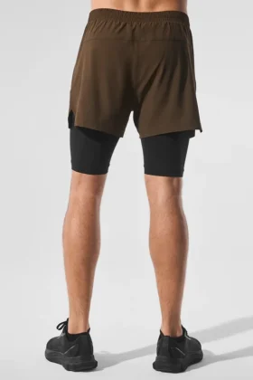 Shorts 2-en-1 Revival 5″ – Espresso/Noir
